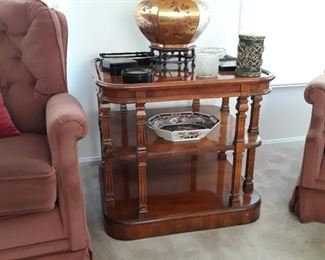 Three tiered square side table