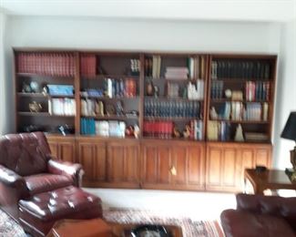 Aet of four book shelves,  sold wood construction 
