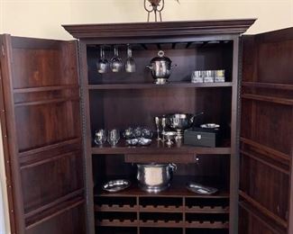Gorgeous Piece Amish Hand-made Cabinet - Wet Bar and Humidor Drawer and Wine Racket with Key   