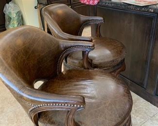 Thomasville Leather Bar stools