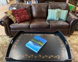 Thomasville 3 cushion Leather Sofa 