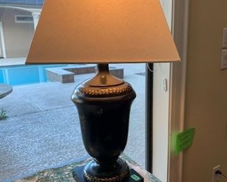 Matching Vintage Black Urn Lamps