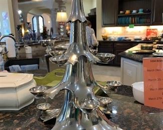 Nickel or Tin Plated Brass Christmas Tree -for small circle candles