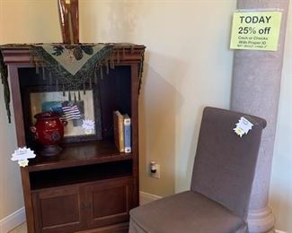 Bathroom Chair and small High board wooden shelf