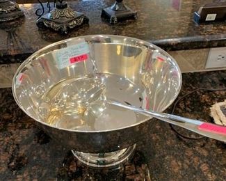 Sterling Plated punch bowl and ladle
