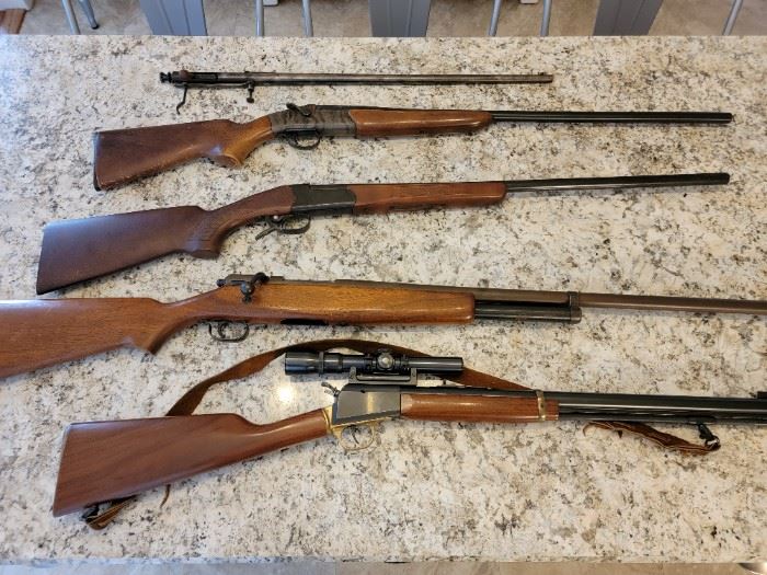 Stevens 20 gauge
J.C. Higgins 12 gauge Bolt
Thompson .50