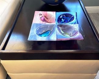 leather end table/ottoman