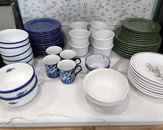 Cobalt trim dinnerware set