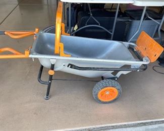 Large wheelbarrow with stand
