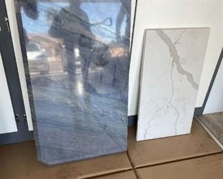 Blue and white marble slabs