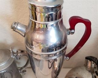 MCM Cocktail Shaker/Pourer with red bakelite handle