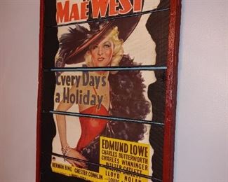 Mae West Movie Poster on Wood