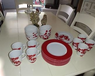 Euro Red & White Dinnerware