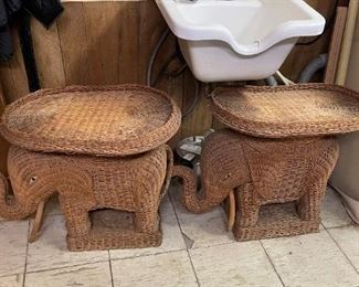 Wicker Elephant Stands 