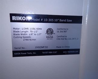 RIKON 10" 10-305 BAN SAW