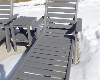 BY THE YARD DECK CHAIRS LOUNGERS & SIDE TABLE