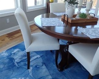 BASSETT TABLE & FABRIC CHAIRS - 4 CHAIRS