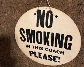 Double Sided Cardboard Sign .No Smoking in this coach and Smoking in this Coach