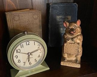 Vintage Thrifty Wise Pig, Cast Iron Bank