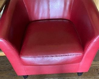 Mid Century Red Bucket Chair