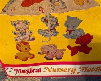 Vintage Musical Nursery Mobile with Box
