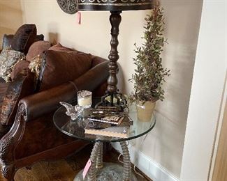 Metal and Glass Side Table