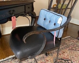 Metal and Leather Chair