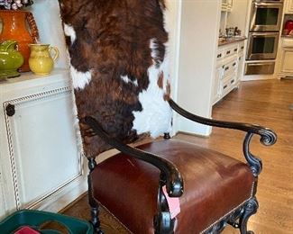 Leather and Cow Hide Chair