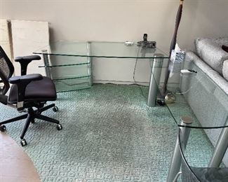 Glass corner desk-( originally $3,000 new)