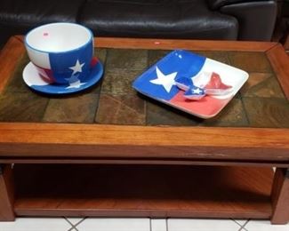 Slate top coffee table