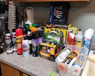 Bug spray, lubricants, cleaners, caulk, etc.