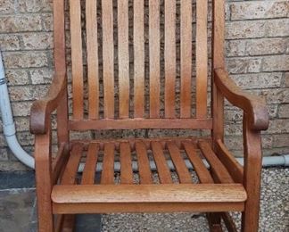Teak rocking chair, stored indoors and unused