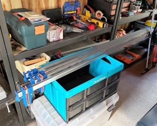 Clamps, storage boxes, etc.