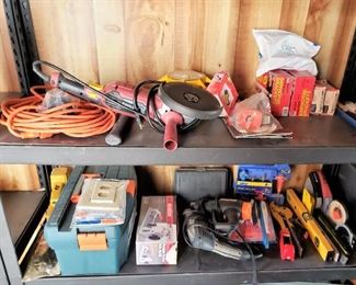 Corded tools, extension cords, tool boxes, etc.