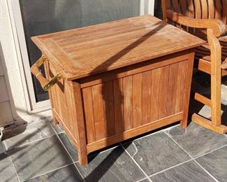 Teak ice chest, stored indoors and never used
