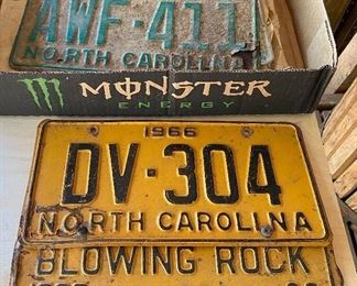 1966 Blowing Rock NC City Tag and Assorted License Plates 