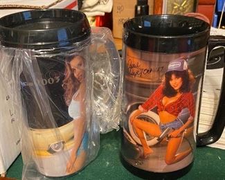 Several Collectible Snap-on Pinup Girl Mugs