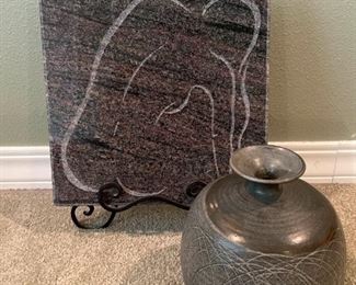 007 Artist Signed Sculpture Hand Built Ceramic Vase