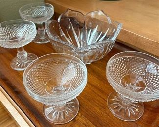 035 Vintage Sherbet Dishes Crystal Bowl