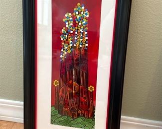 077 Sagrada Familia Abstract Painting Signed By Artist