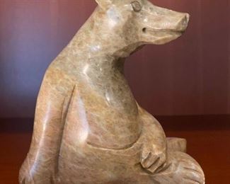 124 Carved Marble Bear From India