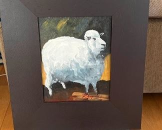 214 Artist Signed Painting Of A Sheep