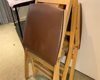 2 VINTAGE WOOD FOLDING CHAIRS