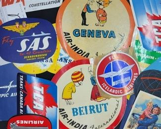 vintage airline luggage stickers 