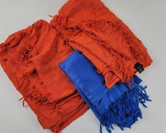 Orange and blue scarves.