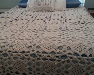 hand crocheted bed spread F-Q