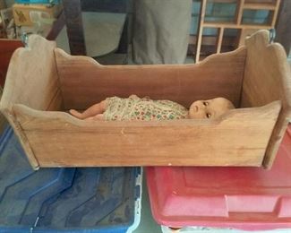 Wood doll cradle/bed