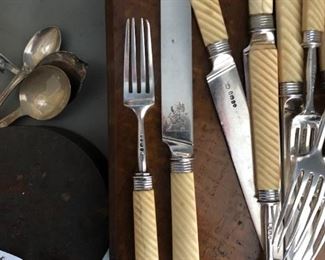 Georgian silver dessert set