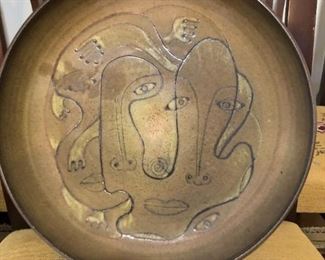 Edwin and Mary Scheier charger - about 15"