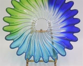 Multicolored Swirled Glass Plate 